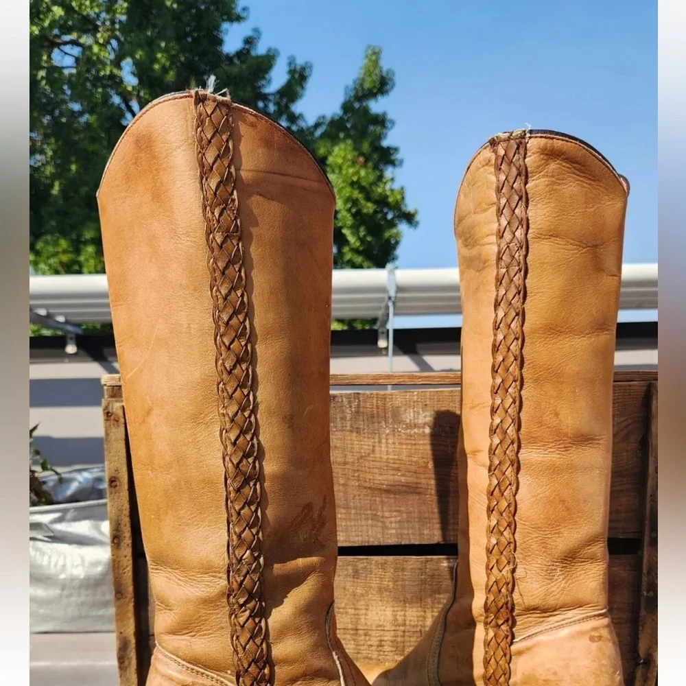 Frye Tan Leather Knee-High Boots - Picture 6 of 11